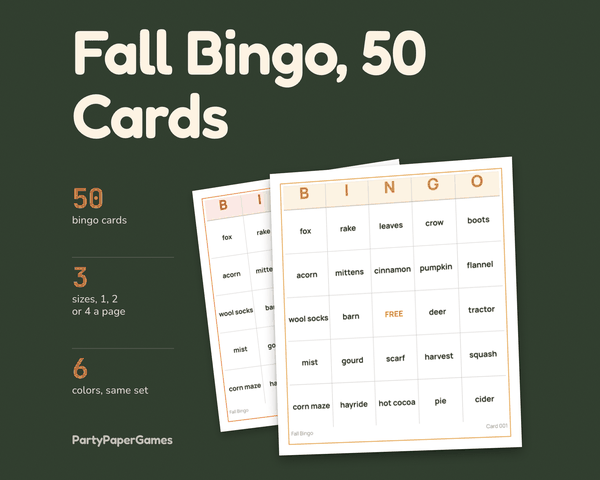 Fall Bingo, the listing cover